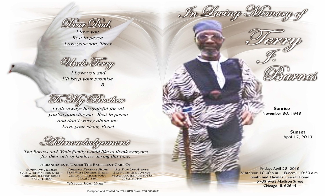 Terry Barnes Obituary Chicago, IL Smith & Thomas Funeral Home